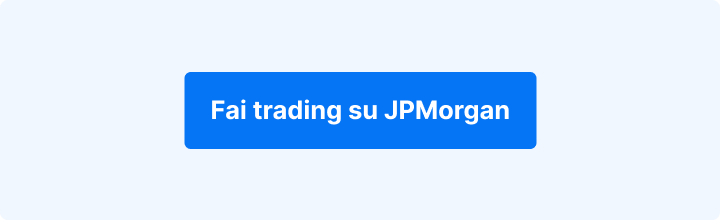 Sfondo azzurro con la scritta in bianco: "Fai trading su JPMorgan".