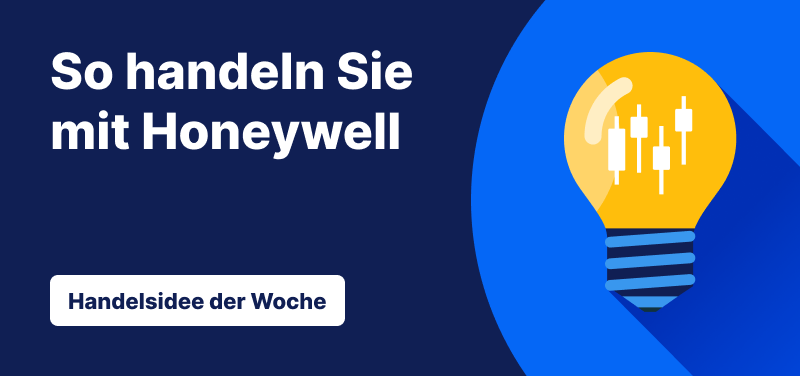 Grafik mit der Aufschrift „So handeln Sie mit Honeywell“ – Handelsidee der Woche von Admirals.