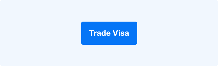 Lichtblauwe achtergrond met witte tekst: "Trade Visa".
