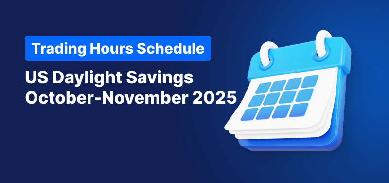 Calendar on a blue background, white text reads "US Daylight Saving October-November 2025".