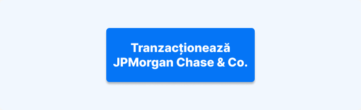 Un banner cu textul, "Tranzacționează JPMorgan".