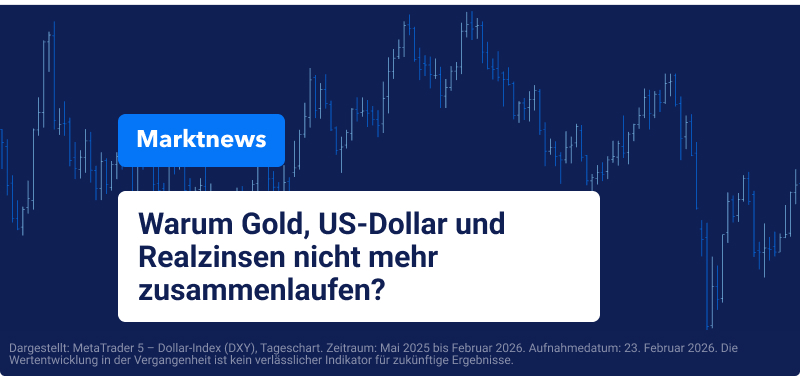 UMarktnews: Warum Gold, US-Dollar und Realzinsen seit 2023 nicht mehr zusammenlaufen